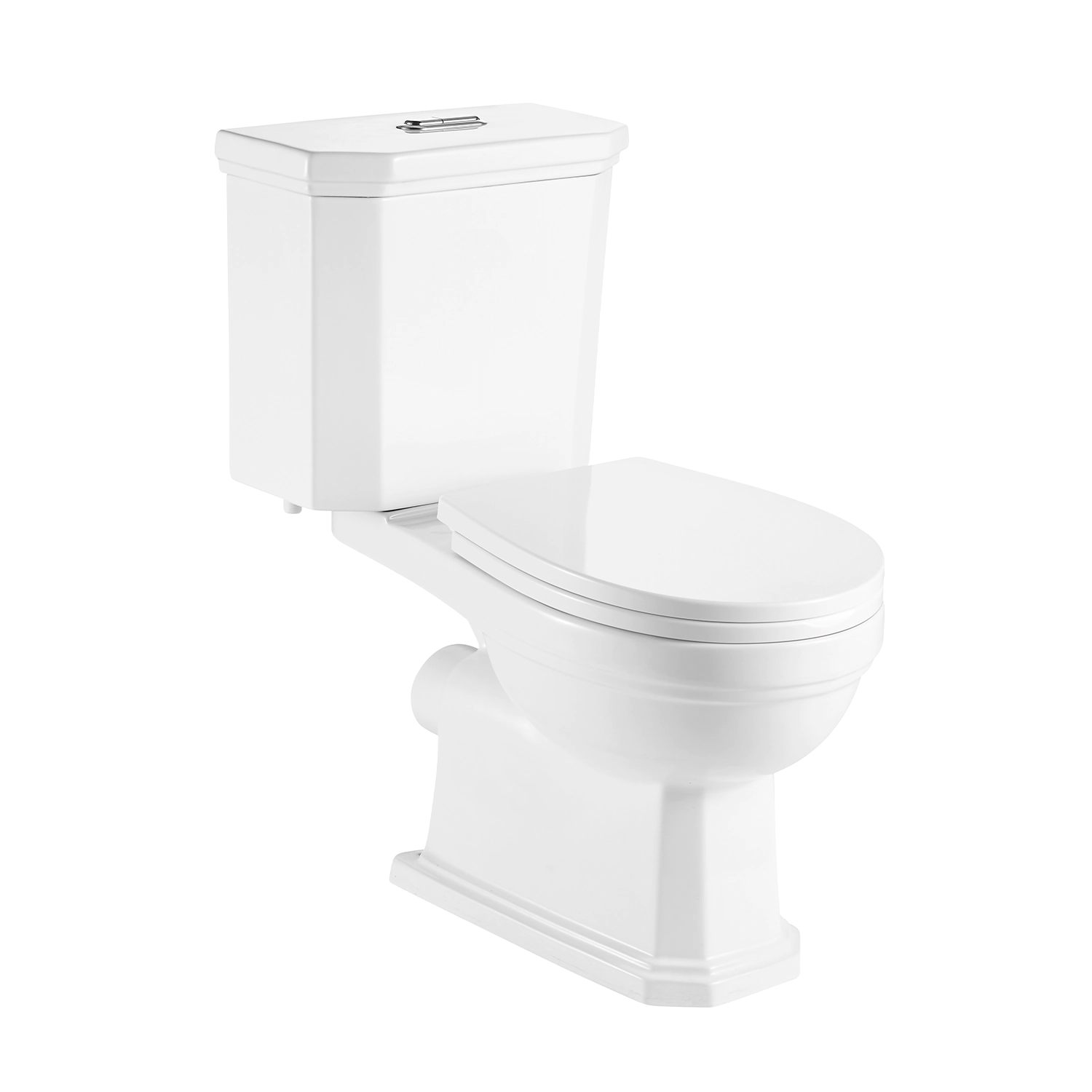 Retro design two piece ceramic toilet floor standing P-trap 180